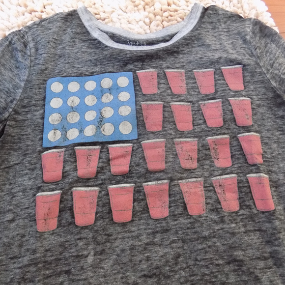Beer Pong American Flag Shirt - Picture 2 of 3